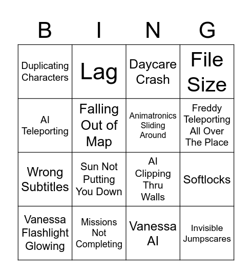 Security Breach Fixes Bingo Card