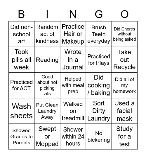 Motivational Bingo! Bingo Card