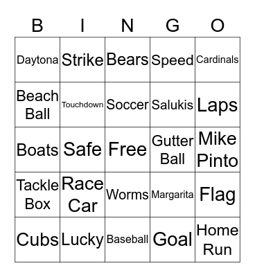 SPORTS Bingo Card