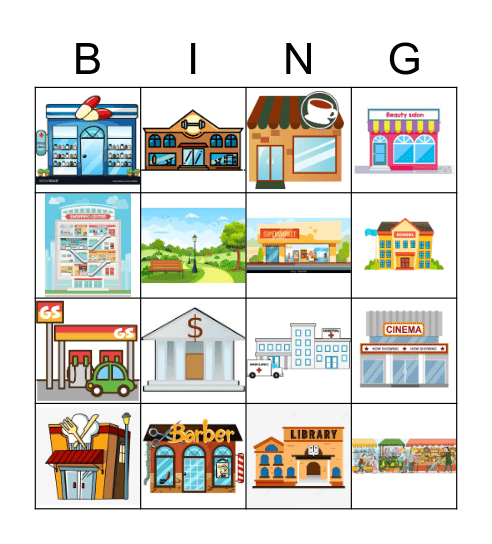 Places around town Bingo Card