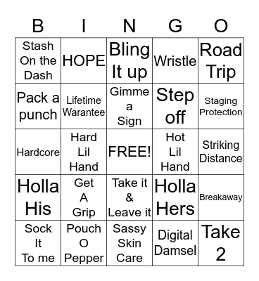 Damsel in Defense Bingo Card