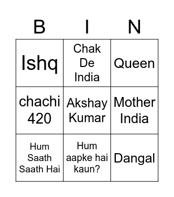 Mentor Party Bingo Card