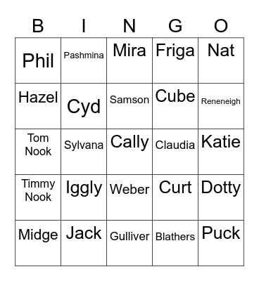 Miso Animal Crossing (ROUND 2) Bingo Card