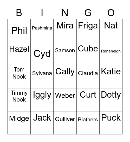 Miso Animal Crossing (ROUND 2) Bingo Card