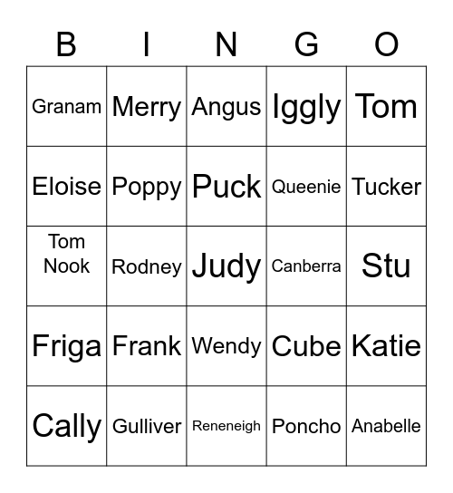 Imp's Bingo Card (Round 1) Bingo Card