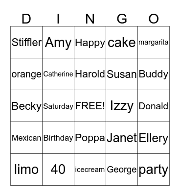 BIRTHDAY BINGO Card