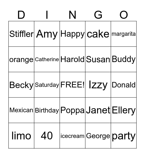 BIRTHDAY BINGO Card