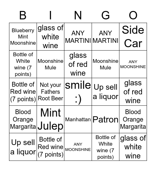 COME ON GINA Bingo Card