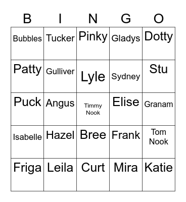 Steelcario Animal Crossing (ROUND 2) Bingo Card