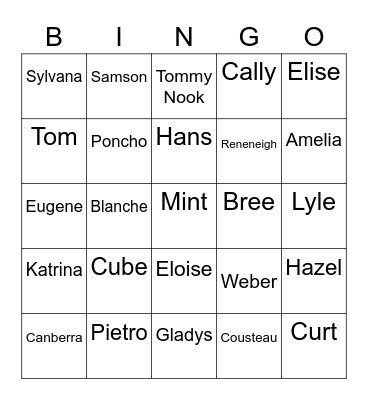 Ralfonic Animal Crossing (ROUND 1) Bingo Card