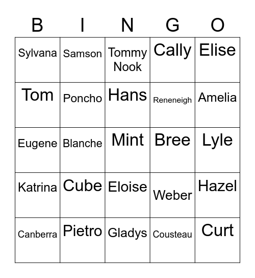 Ralfonic Animal Crossing (ROUND 1) Bingo Card