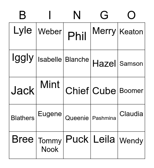 Skullplayer2 Animal Crossing (ROUND 1) Bingo Card