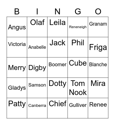 Skullplayer2 Animal Crossing (ROUND 2) Bingo Card