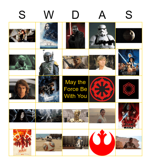 Star Wars Training Bingo Card