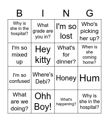 Buba Bingo Card