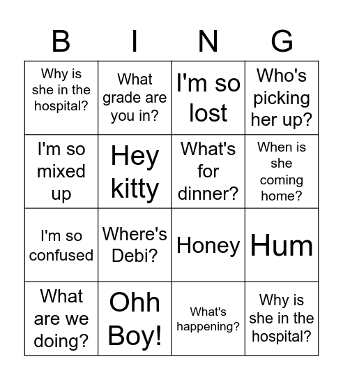 Buba Bingo Card