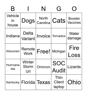 Goodbye 2021, Hello 2022 Bingo Card