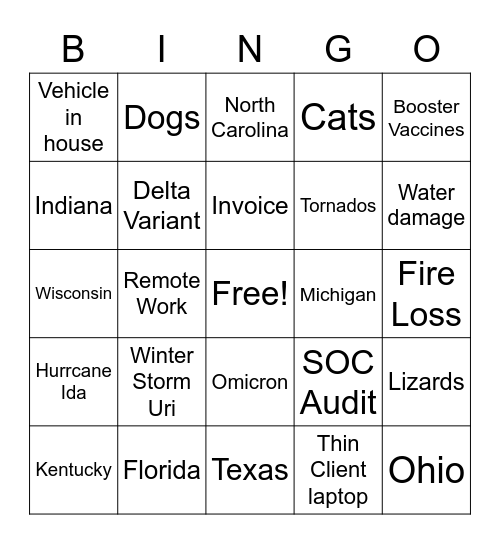 Goodbye 2021, Hello 2022 Bingo Card