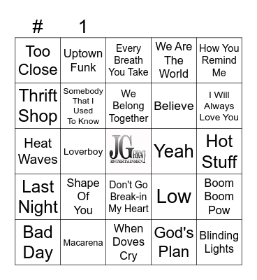 Number 1s Bingo Card