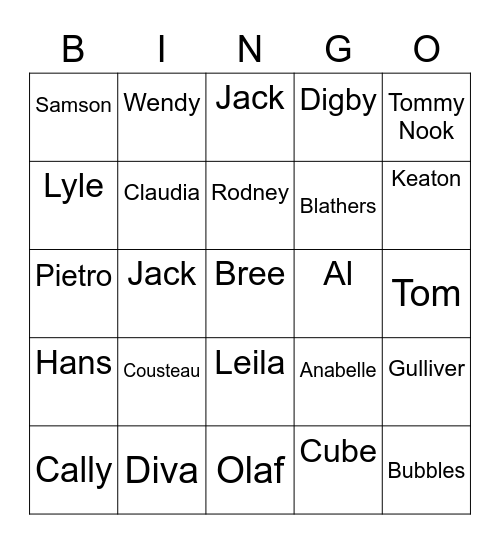 Nicklu Animal Crossing (ROUND 2) Bingo Card
