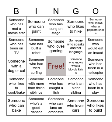 GLAC Ice-Breaker Bingo Card