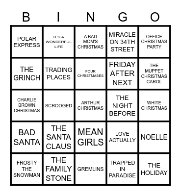 After Christmas Bingo Party Bingo Card