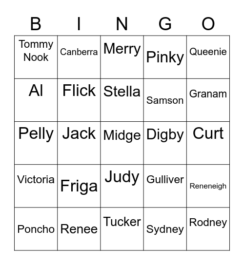 Lord Pyron Animal Crossing (ROUND 2) Bingo Card