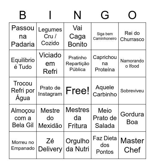 BINGO DO ALMOÇO Bingo Card