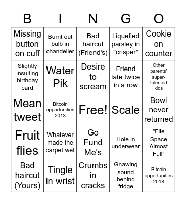 Things it is Best to Ignore by Lenore Skenazy Bingo Card
