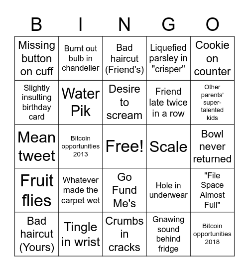 Things it is Best to Ignore by Lenore Skenazy Bingo Card