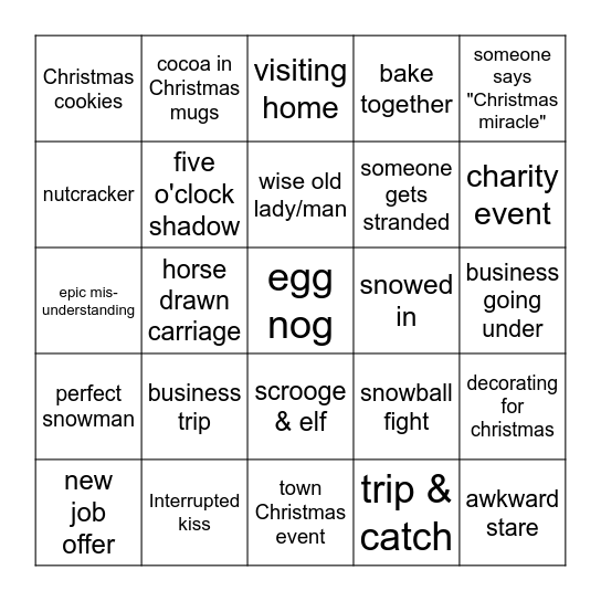 HALLMARK BINGO Card