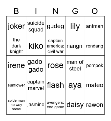 ugi's Bingo Card