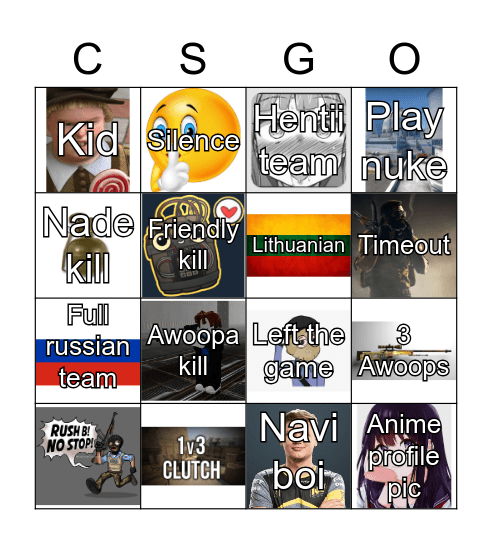 Geriausias CS:GO BINGO Card