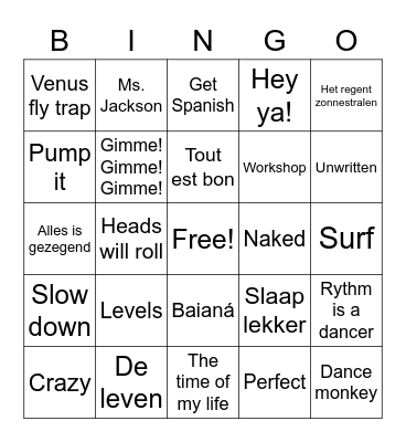 Lobke nye Bingo Card