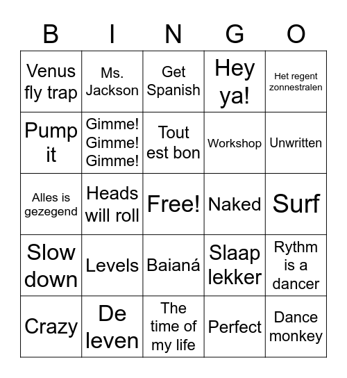Lobke nye Bingo Card