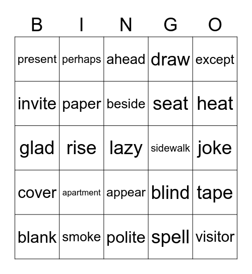 Hanlin U6 B5 Annie Lin Bingo Card