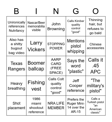 1911 BOOMER BINGO Card