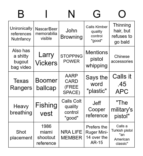 1911 BOOMER BINGO Card