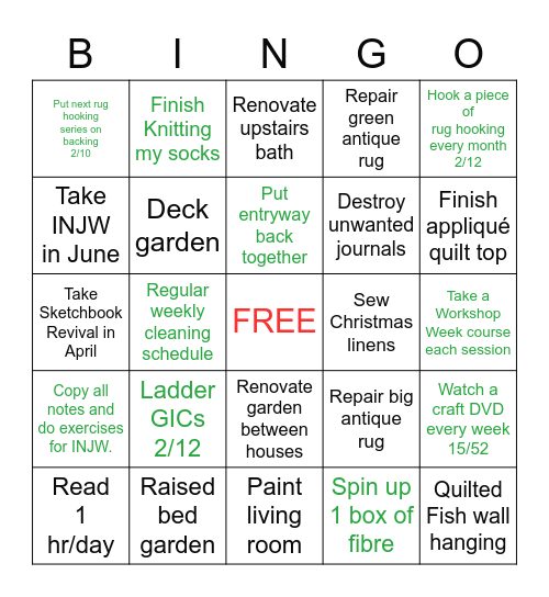 2022 Bingo Card