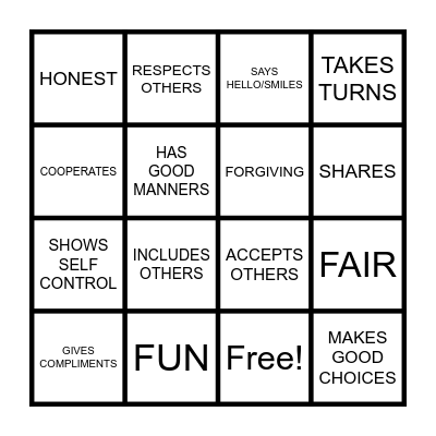 FRIENDSHIP BINGO Card