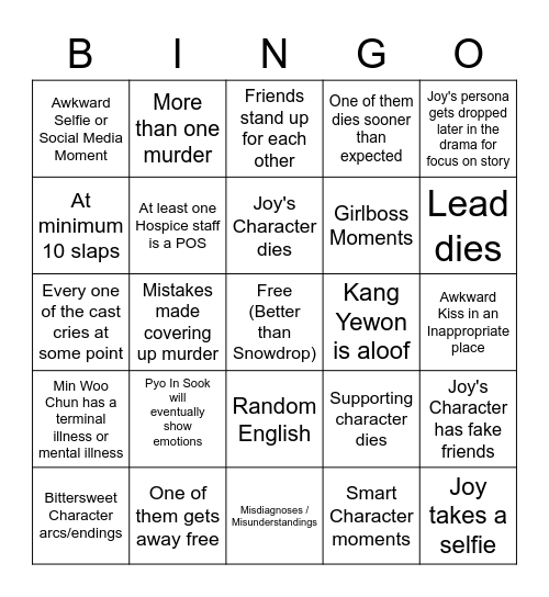 The One and Only Bingo Card