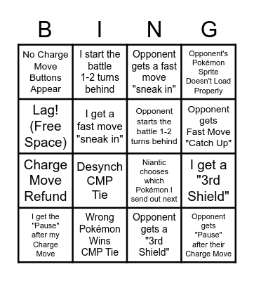 Pokémon GO Bug Bingo Card