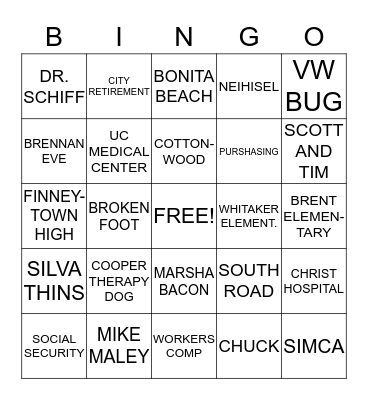 DONNA MALEY RETIREMENT BINGO Card