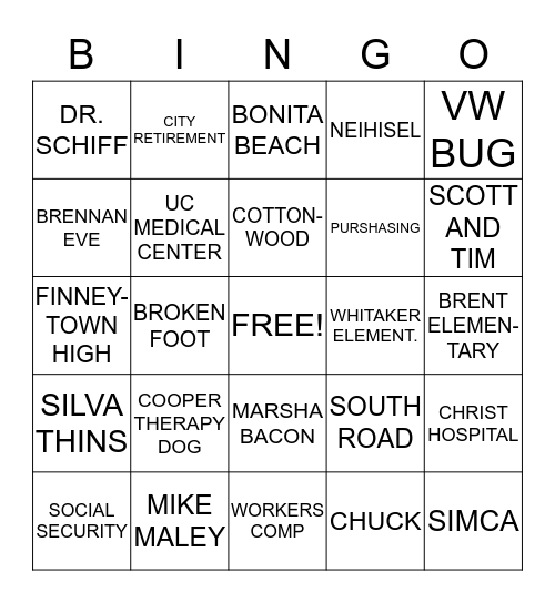 DONNA MALEY RETIREMENT BINGO Card
