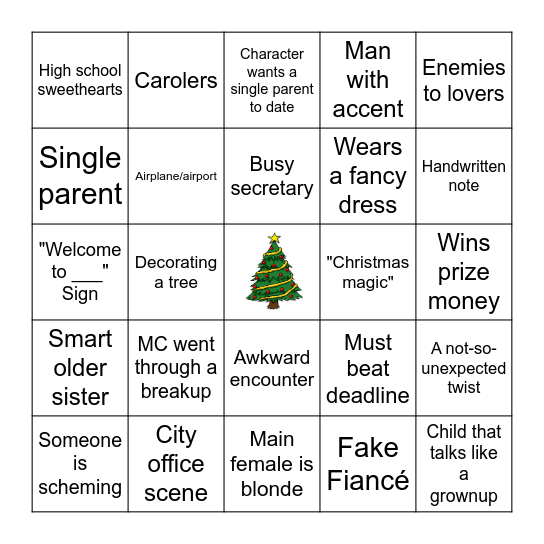 Hallmark Movie BINGO Card