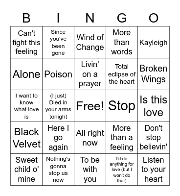 Power Ballards Bingo Card