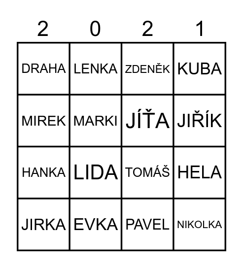 Silvestrovské Bingo Card