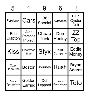 Classic Rewind Bingo Card
