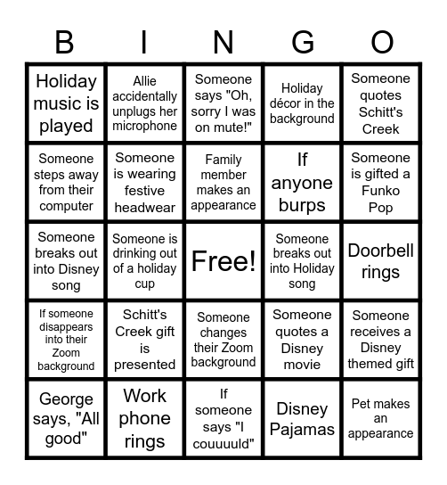 Celebrate the Season Bingo Card