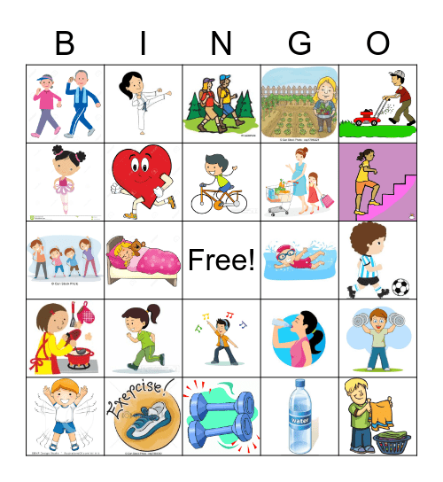 Cedarwood's January 2022 Exercise Bingo Card